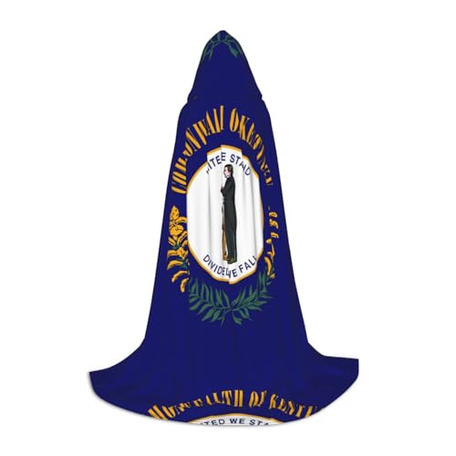 XZDAL Kentucky State Flag Hooded Cape L For Teens Long Cloak Costume Cosplay Maskerade Carnival Party von XZDAL