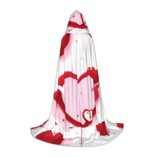 XZDAL Kleines rotes Herz Kapuzenumhang M für Teenager langer Umhang Kostüm Cosplay Maskerade Karneval Party von XZDAL