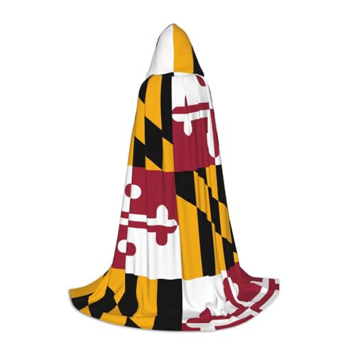 XZDAL Maryland State Flag Hooded Cape L For Teens Long Cloak Costume Cosplay Maskerade Carnival Party von XZDAL