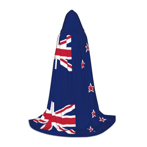 XZDAL Neuseeland-Flagge, Kapuzenumhang, L für Teenager, langer Umhang, Kostüm, Cosplay, Maskerade, Karneval, Party von XZDAL