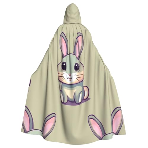 XZDAL Niedlicher kleiner Hasen-Umhang mit Kapuze für Erwachsene, für Halloween, Cosplay, Maskerade, Party-Kostüm von XZDAL