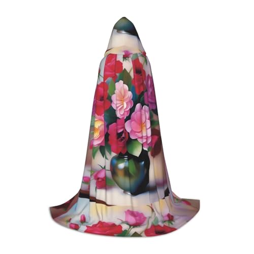 XZDAL Romance Blooms Kapuzenumhang S für Teenager Langer Umhang Kostüm Cosplay Maskerade Karneval Party von XZDAL