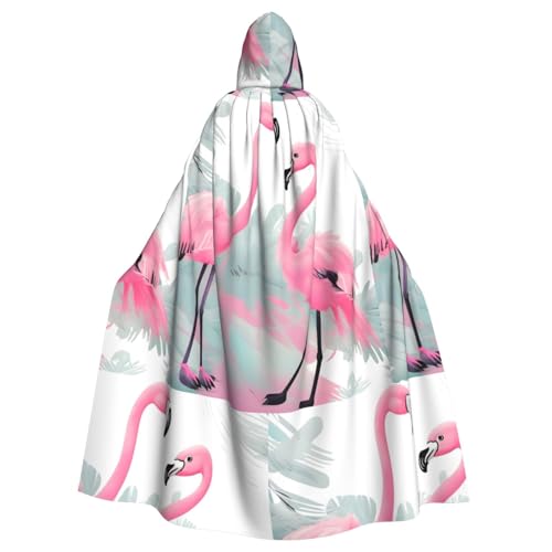 XZDAL Rosafarbener Flamingo-Kapuzenumhang für Erwachsene, für Halloween, Cosplay, Maskerade, Party-Kostüm von XZDAL
