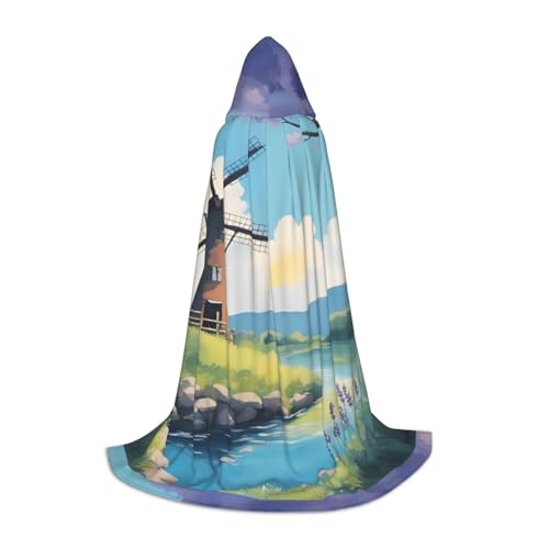 XZDAL Schöner Fluss-Windmühlen-Umhang mit Kapuze, Größe S für Teenager, langer Umhang, Kostüm, Cosplay, Maskerade, Karneval, Party XZDAL Schöner Fluss-Windmühlen-Umhang mit Kapuze, Größe S für Teenager, langer Umhang, Kostüm, Cosplay, Maskerade, Karneval, Party von XZDAL
