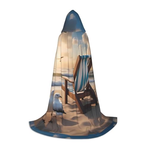 XZDAL Schöner blauer Himmel und Meer Kapuzenumhang M für Teenager langer Umhang Kostüm Cosplay Maskerade Karneval Party von XZDAL