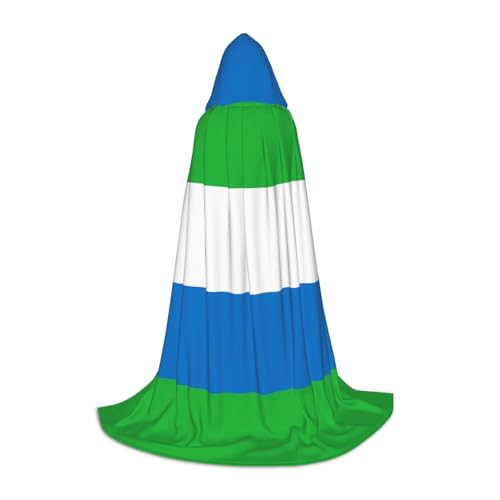XZDAL Sierra Leone Flagge Kapuzenumhang M für Teenager Langer Umhang Kostüm Cosplay Maskerade Karneval Party von XZDAL