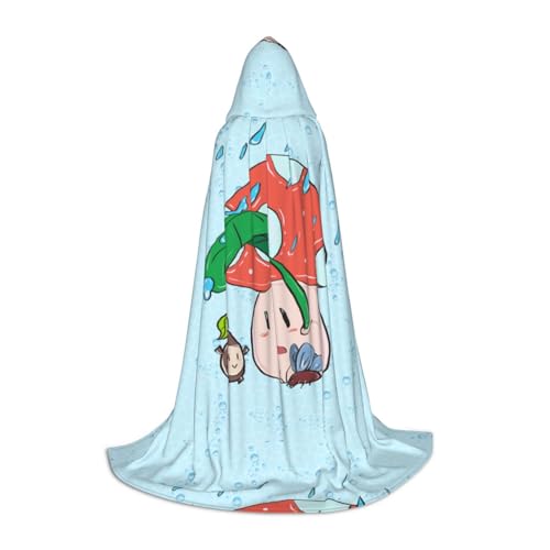 XZDAL Sonnenblumenkerne und Pilz Kapuzenumhang L für Teenager Langer Umhang Kostüm Cosplay Maskerade Karneval Party von XZDAL