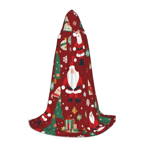 XZDAL Süßer Weihnachtsmann-Kapuzenumhang M für Teenager langer Umhang Kostüm Cosplay Maskerade Karneval Party von XZDAL