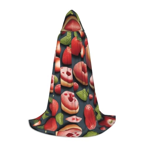 XZDAL Tasty Wonders Bedruckter Kapuzenumhang S für Teenager Cosplay Rollenspiel Festival Maskerade Mottoparty Kostüm von XZDAL