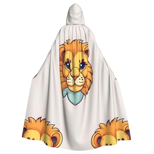 XZDAL Umhang mit Kapuze für Erwachsene, Cartoon, niedlicher kleiner Löwe, für Halloween, Cosplay, Maskerade, Party-Kostüm XZDAL Umhang mit Kapuze für Erwachsene, Cartoon, niedlicher kleiner Löwe, für Halloween, Cosplay, Maskerade, Party-Kostüm von XZDAL