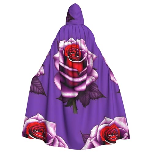 XZDAL Umhang mit Kapuze für Erwachsene, Fuchsia, Rose, für Halloween, Cosplay, Maskerade, Party-Kostüm von XZDAL