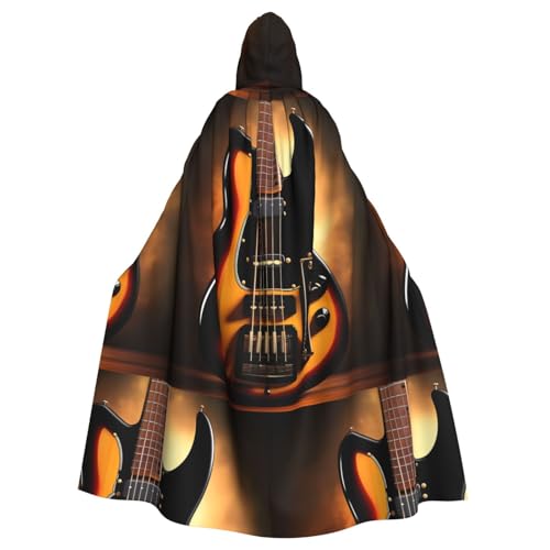 XZDAL Umhang mit Kapuze für Erwachsene, Instrumentengitarre, für Halloween, Cosplay, Maskerade, Party-Kostüm von XZDAL