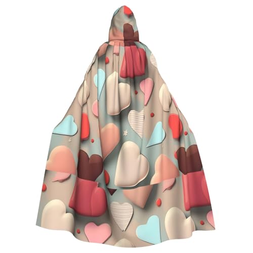 XZDAL Umhang mit Kapuze für Erwachsene, Liebesmuster, für Halloween, Cosplay, Maskerade, Party-Kostüm XZDAL Umhang mit Kapuze für Erwachsene, Liebesmuster, für Halloween, Cosplay, Maskerade, Party-Kostüm von XZDAL