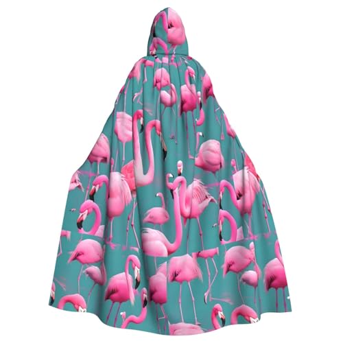 XZDAL Umhang mit Kapuze für Erwachsene, Motiv: Flamingos, für Halloween, Cosplay, Maskerade, Party-Kostüm von XZDAL
