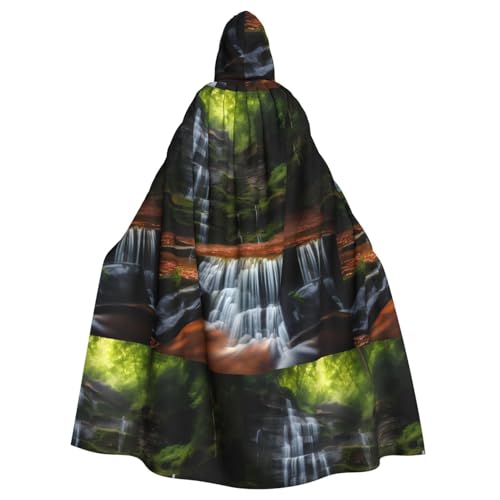 XZDAL Umhang mit Kapuze für Erwachsene, Wasserfall-Ansicht, für Halloween, Cosplay, Maskerade, Party-Kostüm von XZDAL