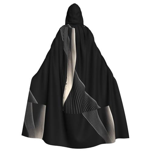 XZDAL Umhang mit Kapuze für Erwachsene, abstrakte Kurven, für Halloween, Cosplay, Maskerade, Party-Kostüm von XZDAL