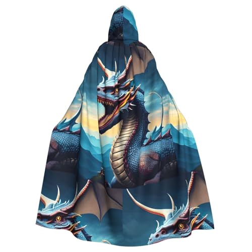XZDAL Umhang mit Kapuze für Erwachsene, brüllender Drache, für Halloween, Cosplay, Maskerade, Party-Kostüm von XZDAL