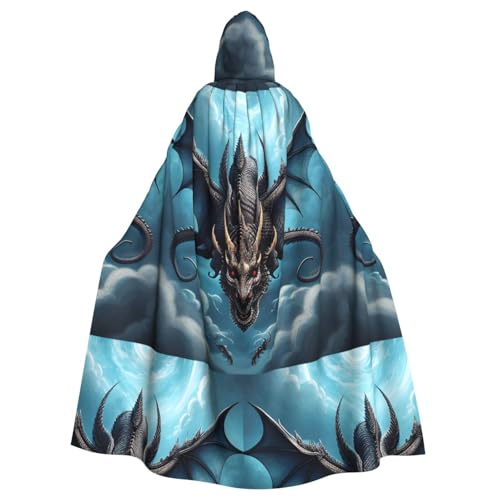 XZDAL Umhang mit Kapuze für Erwachsene, fliegender Drache, für Halloween, Cosplay, Maskerade, Party-Kostüm von XZDAL