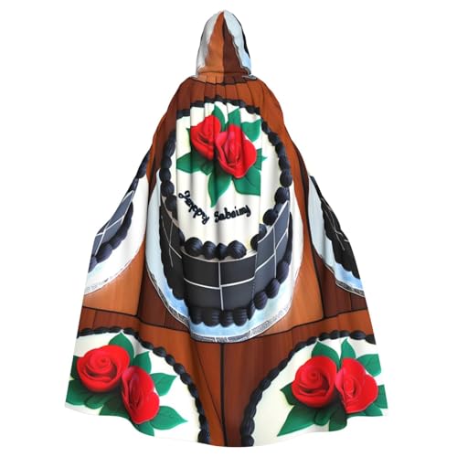 XZDAL Umhang mit Kapuze für Erwachsene, köstliche Kuchen, für Halloween, Cosplay, Maskerade, Party-Kostüm von XZDAL