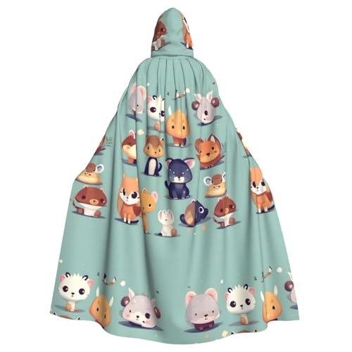 XZDAL Umhang mit Kapuze für Erwachsene, niedlich, kleine Tiere, für Halloween, Cosplay, Maskerade, Party-Kostüm XZDAL Umhang mit Kapuze für Erwachsene, niedlich, kleine Tiere, für Halloween, Cosplay, Maskerade, Party-Kostüm von XZDAL
