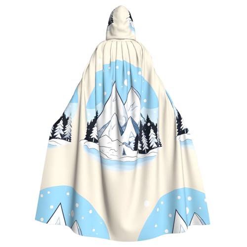 XZDAL Umhang mit Kapuze für Erwachsene, schneebedeckte Berge, für Halloween, Cosplay, Maskerade, Party-Kostüm XZDAL Umhang mit Kapuze für Erwachsene, schneebedeckte Berge, für Halloween, Cosplay, Maskerade, Party-Kostüm von XZDAL