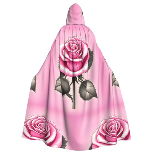 XZDAL Umhang mit Kapuze für Erwachsene, schöne rosa Rosen, für Halloween, Cosplay, Maskerade, Party-Kostüm von XZDAL