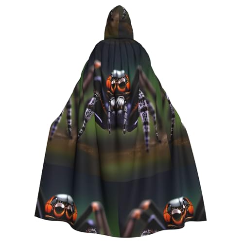 XZDAL Umhang mit Kapuze für Erwachsene, tropischer Regenwald, Spinnen, für Halloween, Cosplay, Maskerade, Party-Kostüm von XZDAL