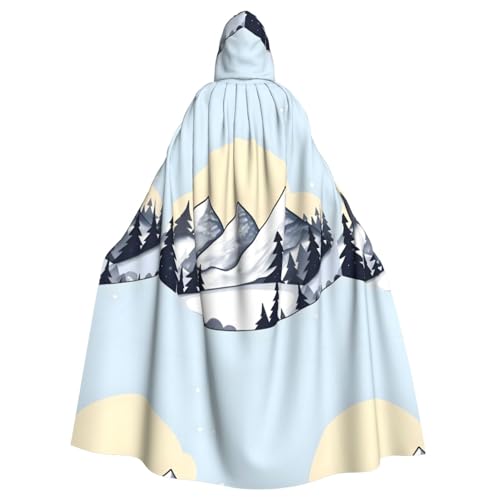 XZDAL Umhang mit Kapuze für Erwachsene, weiß, schneebedeckte Berge, für Halloween, Cosplay, Maskerade, Party-Kostüm XZDAL Umhang mit Kapuze für Erwachsene, weiß, schneebedeckte Berge, für Halloween, Cosplay, Maskerade, Party-Kostüm von XZDAL