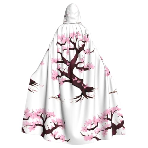 XZDAL Umhang mit Kapuze und Kirschblütenbaum für Erwachsene, für Halloween, Cosplay, Maskerade, Party-Kostüm von XZDAL