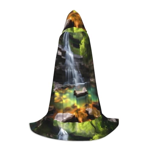 XZDAL Wasserfall Ansichten Kapuzenumhang L für Teenager Langer Umhang Kostüm Cosplay Maskerade Karneval Party von XZDAL