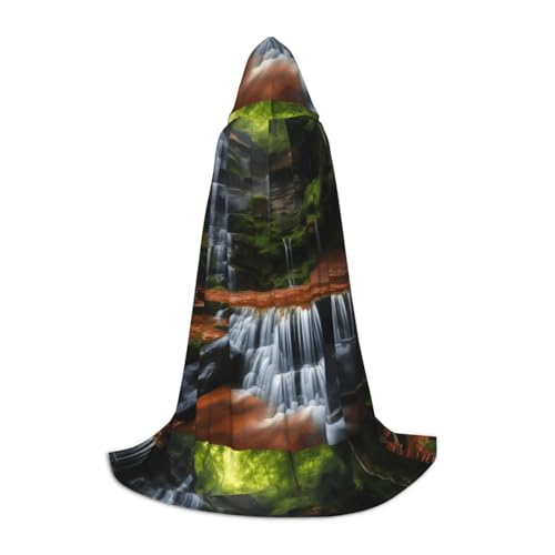XZDAL Wasserfallansicht Kapuzenumhang M für Teenager Langer Umhang Kostüm Cosplay Maskerade Karneval Party von XZDAL