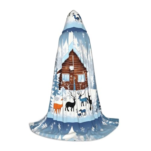 XZDAL Winter Rehkitz Kapuzen Umhang S für Teenager Langer Umhang Kostüm Cosplay Maskerade Karneval Party XZDAL Winter Rehkitz Kapuzen Umhang S für Teenager Langer Umhang Kostüm Cosplay Maskerade Karneval Party von XZDAL