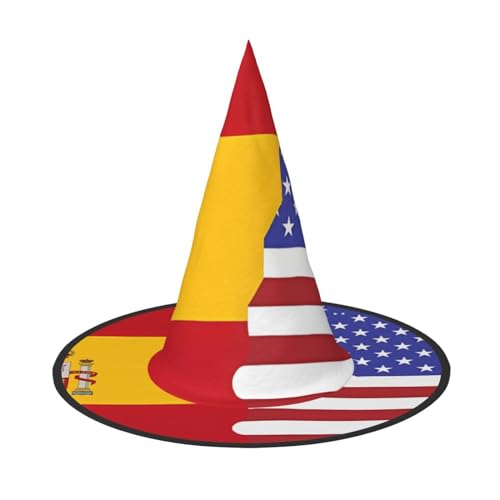 XZDLXJ Amerikanische Spanien Flagge Faltbarer Hexenhut für Festivals & Cosplay - Faltbar und leicht mit verstellbarer Struktur XZDLXJ Amerikanische Spanien Flagge Faltbarer Hexenhut für Festivals & Cosplay - Faltbar und leicht mit verstellbarer Struktur von XZDLXJ