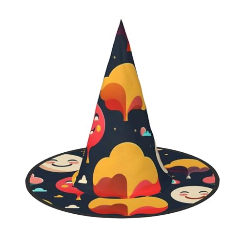 XZDLXJ Lächelndes Gesicht und Baum, faltbarer Hexenhut für Festivals & Cosplay, faltbar und leicht mit verstellbarer Struktur XZDLXJ Lächelndes Gesicht und Baum, faltbarer Hexenhut für Festivals & Cosplay, faltbar und leicht mit verstellbarer Struktur von XZDLXJ