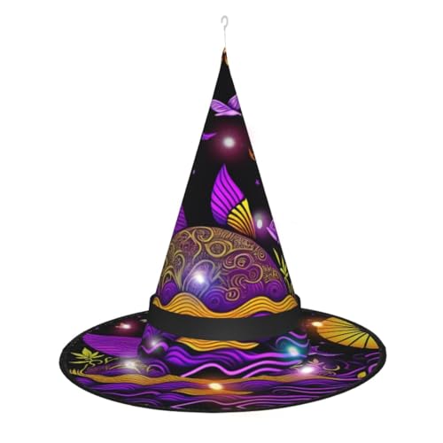 XZDLXJ Lila Himmel, leuchtender Hexenhut für Festivals und Partys, faltbar und leicht XZDLXJ Lila Himmel, leuchtender Hexenhut für Festivals und Partys, faltbar und leicht von XZDLXJ