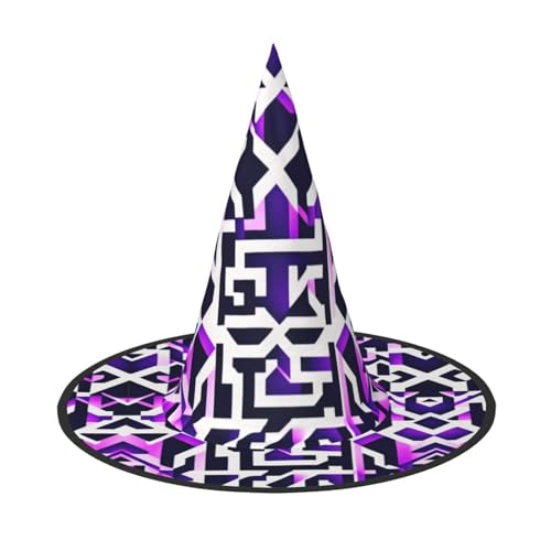 XZDLXJ Lila Labyrinth Faltbarer Hexenhut für Festivals & Cosplay - Faltbar und Leicht mit Verstellbarer Struktur XZDLXJ Lila Labyrinth Faltbarer Hexenhut für Festivals & Cosplay - Faltbar und Leicht mit Verstellbarer Struktur von XZDLXJ