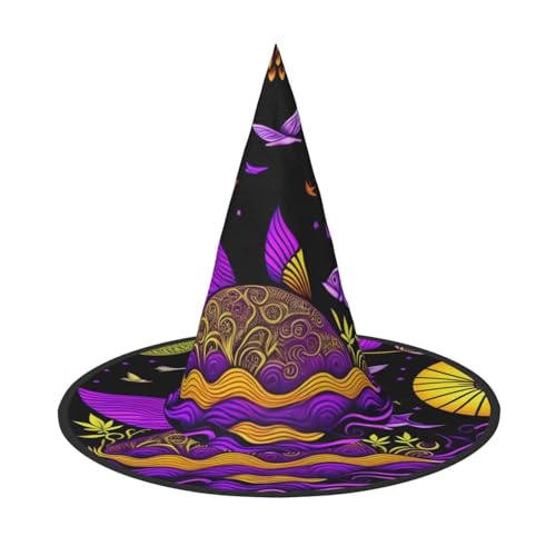 XZDLXJ Purple Sky Zusammenklappbarer Hexenhut für Festivals & Cosplay - Faltbar und leicht mit verstellbarer Struktur XZDLXJ Purple Sky Zusammenklappbarer Hexenhut für Festivals & Cosplay - Faltbar und leicht mit verstellbarer Struktur von XZDLXJ