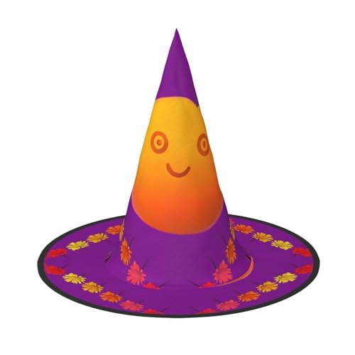 XZDLXJ Smiley Orange Faltbarer Hexenhut für Festivals & Cosplay - Faltbar und Leicht mit Verstellbarer Struktur XZDLXJ Smiley Orange Faltbarer Hexenhut für Festivals & Cosplay - Faltbar und Leicht mit Verstellbarer Struktur von XZDLXJ