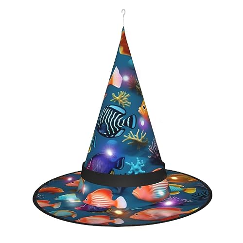 XZDLXJ U-Boot-Rifffisch, leuchtender Hexenhut für Festivals und Partys, faltbar und leicht XZDLXJ U-Boot-Rifffisch, leuchtender Hexenhut für Festivals und Partys, faltbar und leicht von XZDLXJ