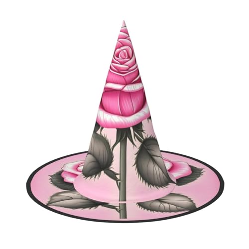 XZDLXJ Wunderschöner faltbarer Hexenhut mit rosa Rosen für Festivals & Cosplay - faltbar und leicht mit verstellbarer Struktur XZDLXJ Wunderschöner faltbarer Hexenhut mit rosa Rosen für Festivals & Cosplay - faltbar und leicht mit verstellbarer Struktur von XZDLXJ
