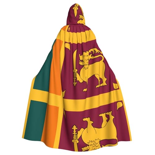 XZDLYY Kapuzenumhang mit Sri Lanka-Flagge für Erwachsene, Cosplay, Maskerade und Themenpartys, bequem, langlebig und stilvoll von XZDLYY