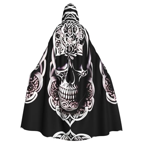 XZDLYY Totenkopf für Erwachsene mit Dekorationen, Kapuzenumhang für Cosplay, Maskerade und Themenpartys, bequem, langlebig und stilvoll von XZDLYY