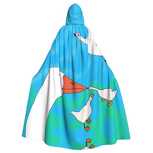 XZDLYY Umhang mit Kapuze für Erwachsene, fröhliche weiße Gans, für Cosplay, Maskerade und Themenpartys, bequem, langlebig und stilvoll von XZDLYY