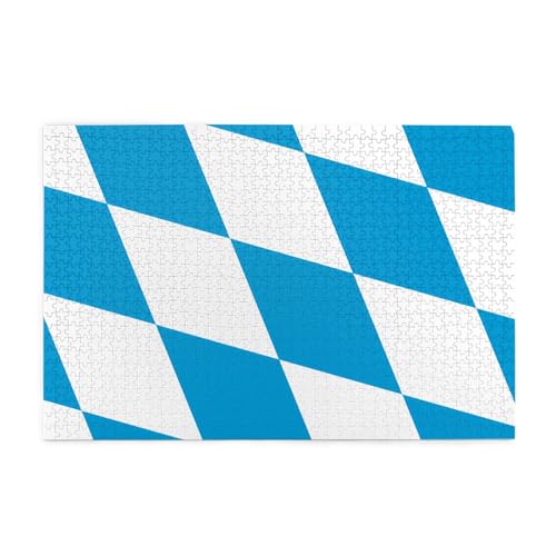Bayerische Flagge Horizontales Holzpuzzle 1000 Teile Entspannen und Verbessern Sie die Hände auf Fähigkeiten und Konzentration von XZDZWK