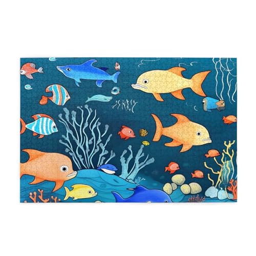 Blaue Unterwasserwelt der Fische Horizontales Holzpuzzle 1000 Teile Entspannen und verbessern Sie die Hände auf Fähigkeiten und Konzentration Blaue Unterwasserwelt der Fische Horizontales Holzpuzzle 1000 Teile Entspannen und verbessern Sie die Hände auf Fähigkeiten und Konzentration von XZDZWK