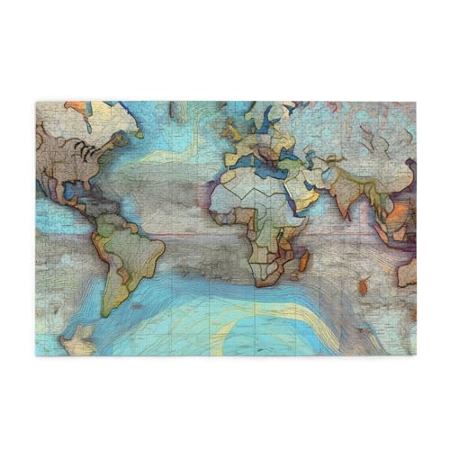 Cartoon Weltkarte Horizontales Holzpuzzle 1000 Teile Entspannen und Verbessern Sie die Hände auf Fähigkeiten und Konzentration Cartoon Weltkarte Horizontales Holzpuzzle 1000 Teile Entspannen und Verbessern Sie die Hände auf Fähigkeiten und Konzentration von XZDZWK