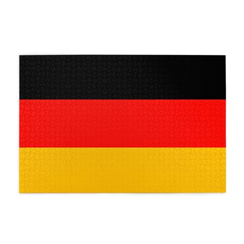Deutschlandflagge Horizontales Holzpuzzle 1000 Teile Entspannen und Verbessern Sie die Hände auf Fähigkeiten und Konzentration von XZDZWK