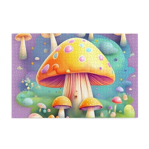 Fantasy Dream Pilz Horizontales Holzpuzzle 1000 Teile Entspannen und Verbessern Sie die Hände auf Fähigkeiten und Konzentration von XZDZWK