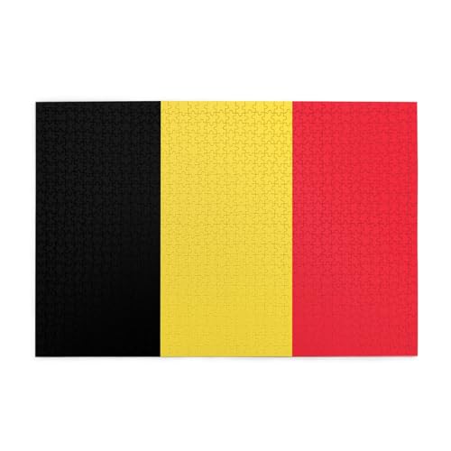 Flagge Belgiens Horizontales Holzpuzzle 1000 Teile Entspannen und Verbessern Sie die Hände auf Fähigkeiten und Konzentration von XZDZWK