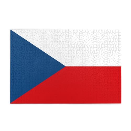 Flagge der Tschechischen Republik Horizontales Holzpuzzle 1000 Teile Entspannen und Verbessern Sie die Hände auf Fähigkeiten und Konzentration von XZDZWK